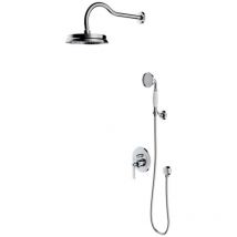 OMNIRES Armance - Duschset mit Unterputzarmatur, mit Einbaukörper, Durchmesser 22,5 cm, Chrom SYSAM10CR