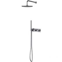 OMNIRES Contour - Duschset mit Unterputzarmatur, mit Einbaukörper, Durchmesser 25 cm, Chrom SYSCT10CR