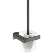 OMNIRES Nelson - WC-Bürste mit Halter, Wandmontage, Milchglas/Graphit NL80620GR