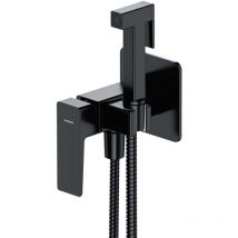 Omnires - Parma - Unterputz-Bidetarmatur, mit Brause, mit Einbaukörper, schwarz matt SYSPMBI2BL