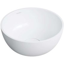 Omnires Shell M+ - Aufsatzwaschbecken, Durchmesser 35 Cm, Ohne Überlauf, Ohne Hahnloch, Mattweiß Shell350unbm