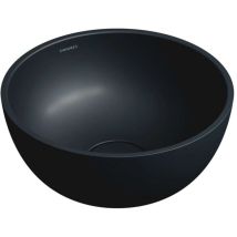 Omnires Shell M+ - Aufsatzwaschbecken, Durchmesser 35 Cm, Ohne Überlauf, Ohne Hahnloch, Schwarz Matt Shell350unblv