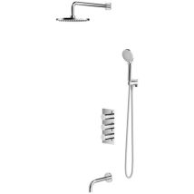 Omnires Y - Brauseset Mit Unterputz-wannenthermostat, Mit Einbaukörper, Durchmesser 25 Cm, 5 Strahlarten, Chrom Sysys02xcr