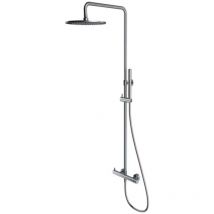 OMNIRES Y - Duschset mit Armatur, Durchmesser 25 cm, Nickel gebürstet Y1244MNI