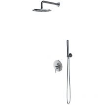 OMNIRES Y - Duschset mit Unterputzarmatur, mit Einbaukörper, Durchmesser 25 cm, Nickel SYSY16NI