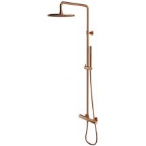 Omnires - y - Set de douche avec thermostat, diamètre 25 cm, cuivre brossé Y1244SUCPB