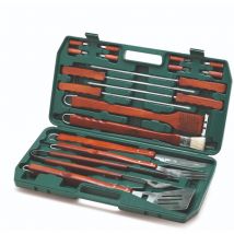 Ompagrill - 01853 Ensemble d'ustensiles de cuisine pour barbecue dans un coffret en acier 12 pièces