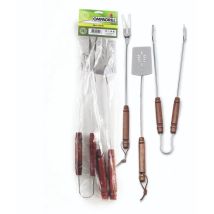Ompagrill - 03550 Set Tenedor Pinzas y Espátula para Barbacoa