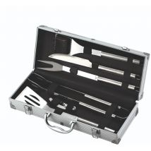 Ompagrill - 06420 Ensemble d'ustensiles de cuisine pour barbecue dans un coffret en acier 6 pièces