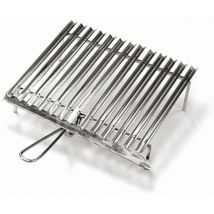 Graticola griglia in acciaio inox cm 41,5x56,5 con recupero grasso per barbecue grill pin nic arrostire - Ompagrill