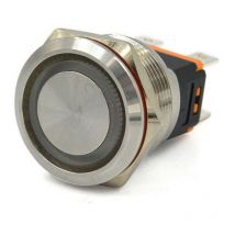 Interrupteur inox étanche 15A rouge - on continu