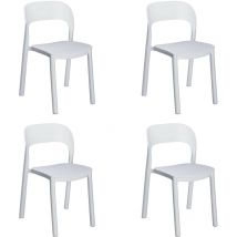 Ona Set 4 Silla Interior, Exterior Blanco - Blanco - Garbar