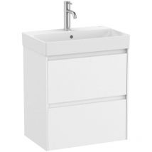 Pack Unik compact blanc meuble bas avec 2 tiroirs + lavabo ona Roca