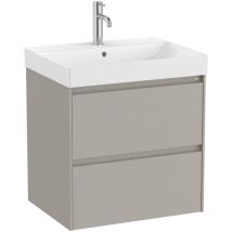 Pack Unik Meuble 2 tiroirs + lavabo ona Roca Couleur : Gris sablé