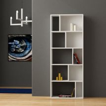 Decortie Onda Modern Bookcase Display Unit Tall 166cm - White