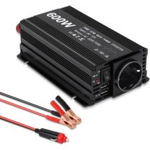 Onduleur de puissance 600W à onde sinusoïdale Pure, convertisseur Portable dc à ac pour utilisation en voiture, entrée 12V, alliage d'aluminium 220V,