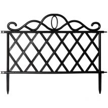 27cm Black Plastic Garden Patio Lawn Border Fence Edging