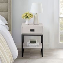 Melody Maison - One Drawer Bedside Table - Elle Black Stone Range