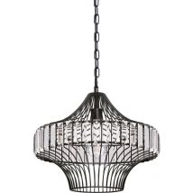 One-Light Pendant Black / Crystal Prism Glass