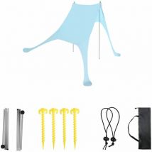 One Piece Beach Shade Tarp Canopy Outdoor Grass Solaire Bleu 210X170X200cm