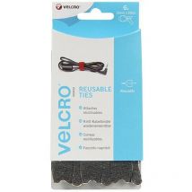 Velcro - Brand 60388 Brand one-wrap Reusable Ties (6) 12mm x 20cm Black VEL60388