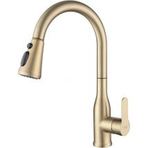 Onece - Grifo Cocina Extraíble con 3 Modos, Mezclador de Fregadero con Caño Giratorio 360°, Grifería Monomando Cocina con Ducha Extensible, Acero