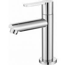 Robinet de Lavabo Eau Froide Uniquement, Mitigeur Salle de Bains en Laiton Durable, Robinet Lave-Mains Aérateur Démontable, Robinetterie pour
