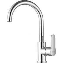 Rubinetto Cucina, Monocomando Miscelatore Cucina con Beccuccio Girevole a 360°, Rubinetti Lavello Cucina con Bocca Alta, Acqua Fredda e Calda,
