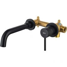 Rubinetto per Lavabo a Muro, Rubinetto Bagno Lavabo a Parete, Miscelatore Monocomando in Ottone per Bagno, Rubinetti Lavello Girevole 360°, Rubinetto