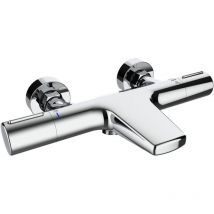 Onece - Wannenthermostat mit Wasserfall Auslauf, Wannenbatterie Thermostat Brausearmatur, Badewannenarmatur Thermostatarmatur, Duschthermostat mit