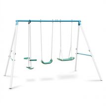 Oneconcept - Olav Double balançoire de jardin enfant vis à vis -bleue
