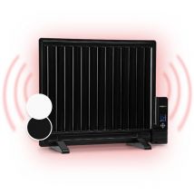 Wallander Ölradiator 600W Thermostat Ölheizung ultraflach schwarz - Oneconcept