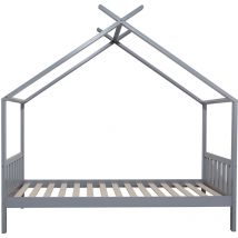 Oneiroi - Cama infantil tipo cabina con cabecero y somier - Madera de pino gris