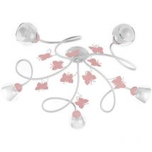 Onli - butterfly Plafonnier semi-affleurant à bras multiples, abat-jour en verre