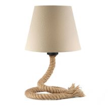 Onli corda-mauli Lámpara de mesa con pantalla cónica redonda, diseño de cuerda