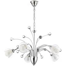 Lampadario 'diamante' in metallo cromato, e14