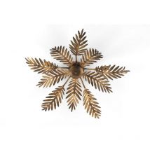 Onli felce Lámpara de techo semiempotrable Feather de 5 luces, brazo múltiple, bronce