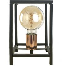 Onli - floki Lampe de table à cadre en forme de boîte, noir, cuivre