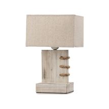Lampada da tavolo Gea in legno e corda E27 – Altezza 0.33m – Colore Legno