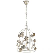 Carolina Plafonnier suspendu à cadre en fil de fer Flower Design, ivoire - Onli