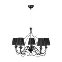 Lampadario Loris 5 luci Nero E14 – Metallo – 0.65m Larghezza – 1.3m Altezza – 65cm Profondità