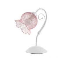 Lampada da tavolo 'mia' in metallo bianco e rosa, e14