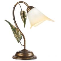 Onli - miranda Lampe de table en verre, or antique, abat-jour en verre