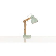 Lampada da tavolo 'nora' in legno e metallo verde, e14