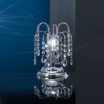 Onli pioggia Lámpara de mesa de cristal, cromo