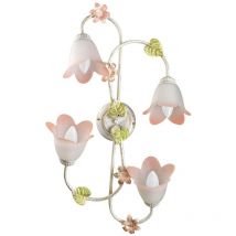 D'oro Plafonnier semi-encastré à bras multiples, abat-jour en verre, 4x E14 - Onli