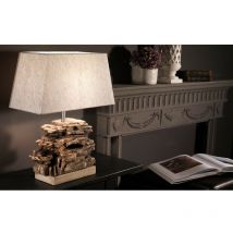 Onli Lighting - Onli sasso Lampadaire avec abat-jour, effet pierre, abat-jour en tissu
