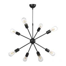 Lampadario onli 'satellite'nero 8 luci, e27