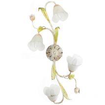 Onli Lighting - Onli wilma Plafonnier semi-encastré à 4 bras fleuris, abat-jour en verre
