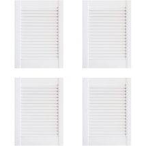 Confezione 4 Ante in Legno Bianche 394 x 606 mm Persianate in Pino Massello - Onlywood